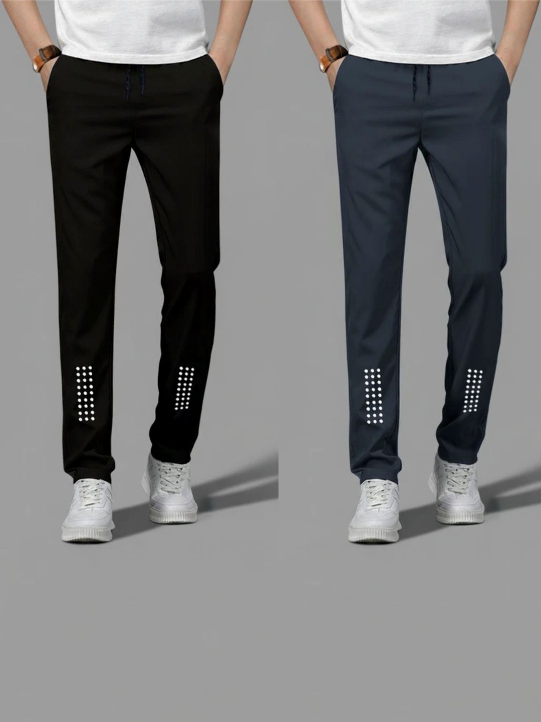 Riksaw Pack of 2 Men Mid-Rise Track Pants