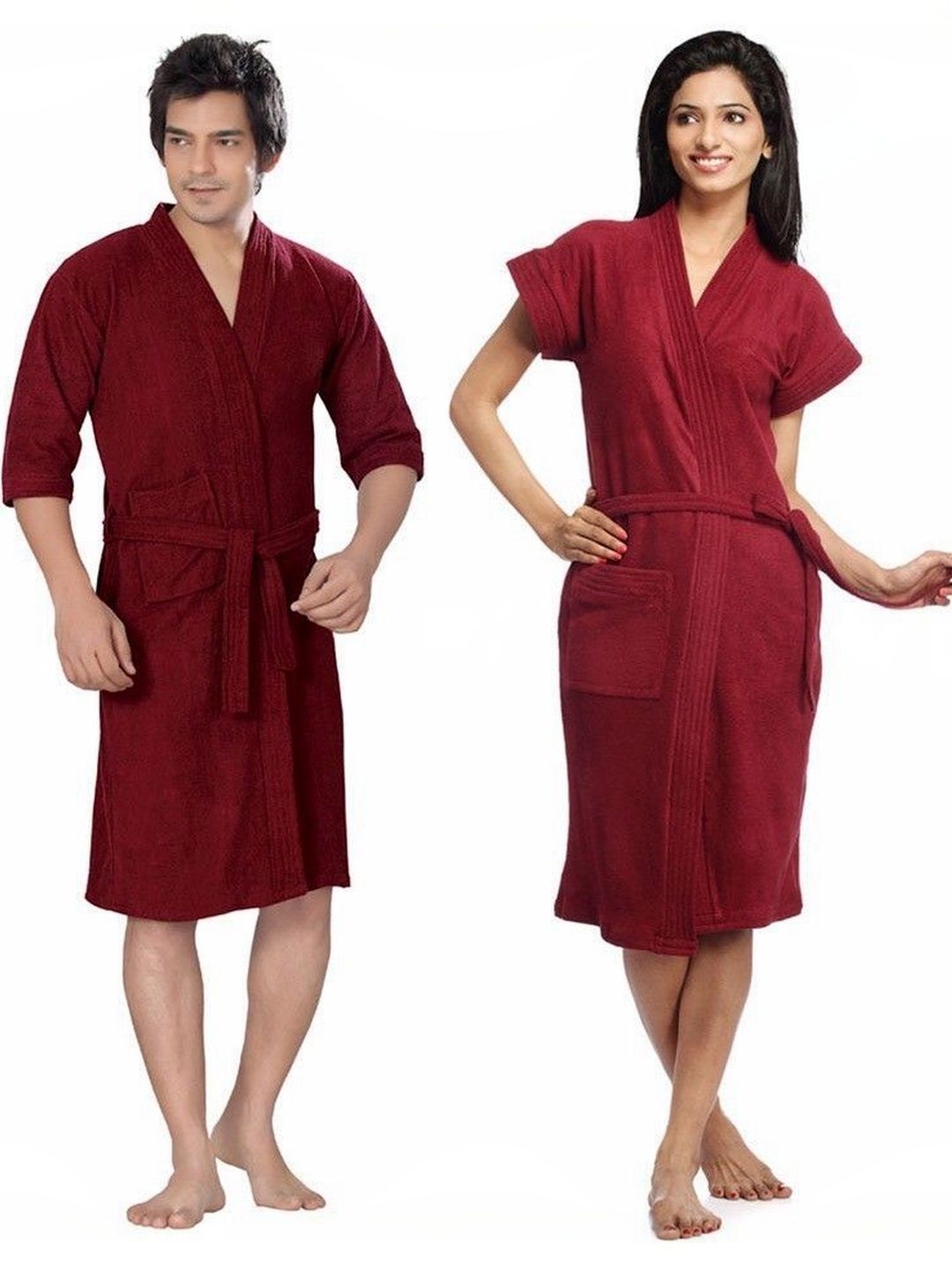 FeelBlue Pack Of 2 Shawl Collar Bath Robe