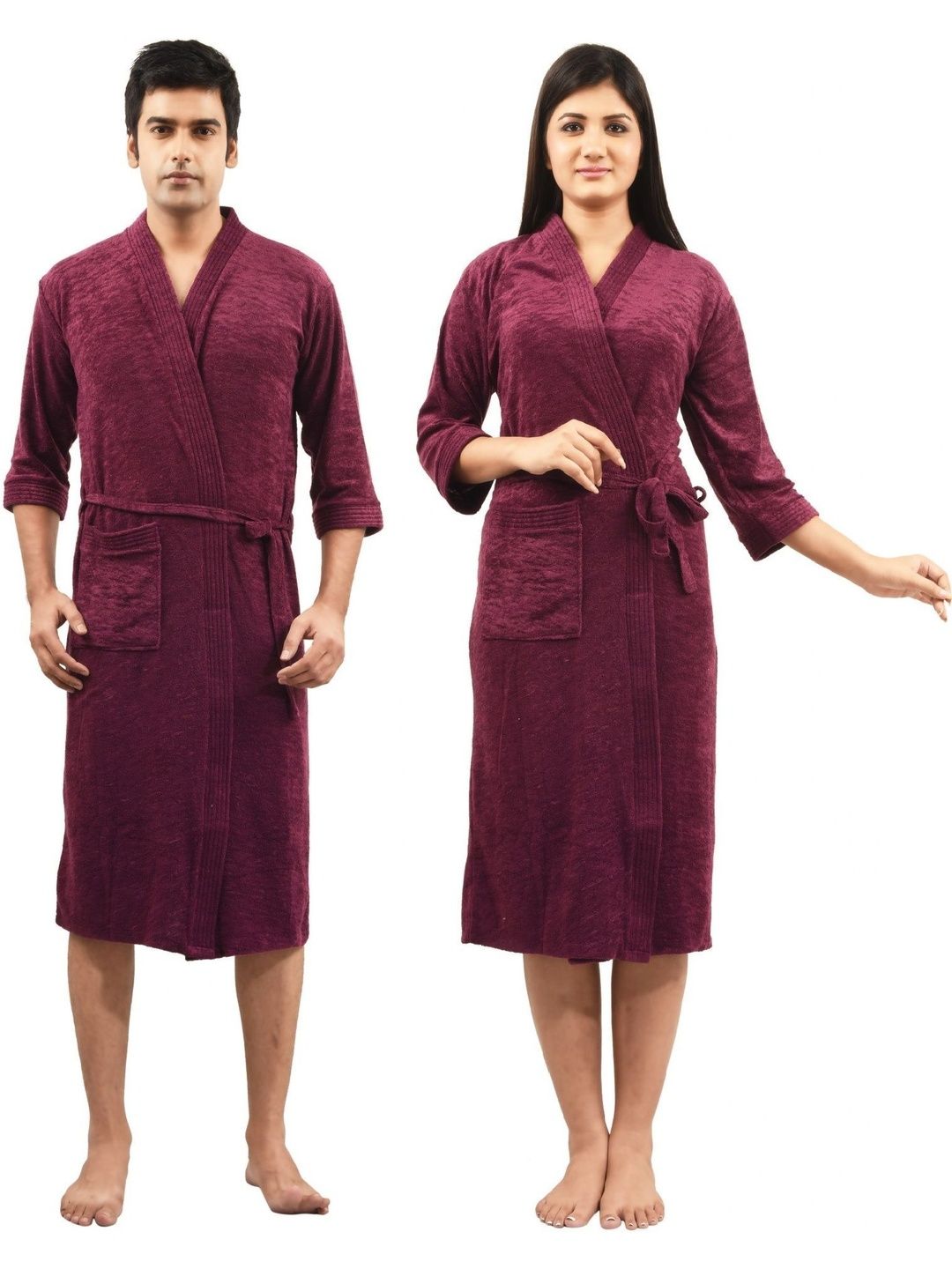 FeelBlue Pack Of 2 Shawl Collar Bath Robe