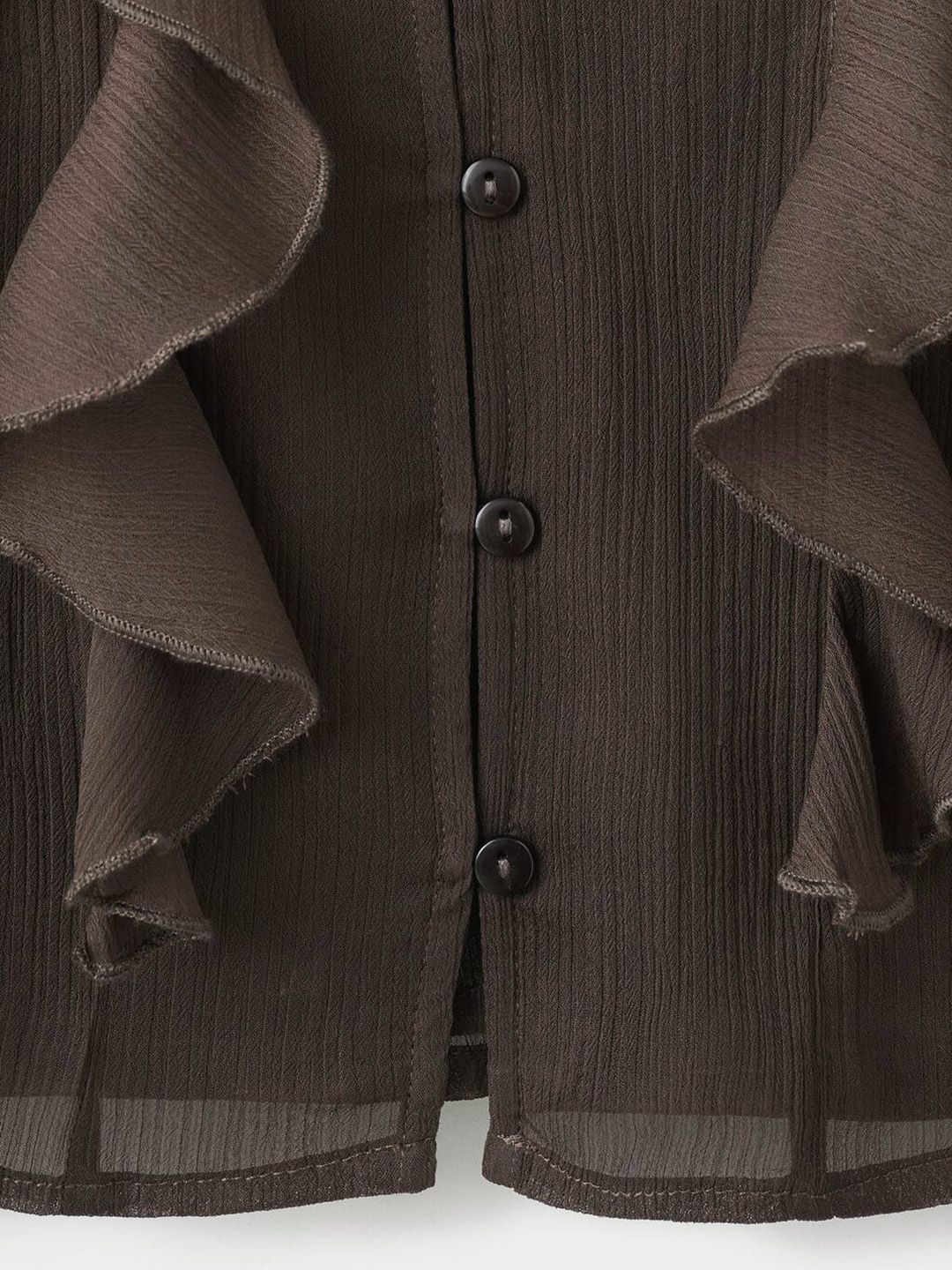 Ruffles Shirt Style Crop Top