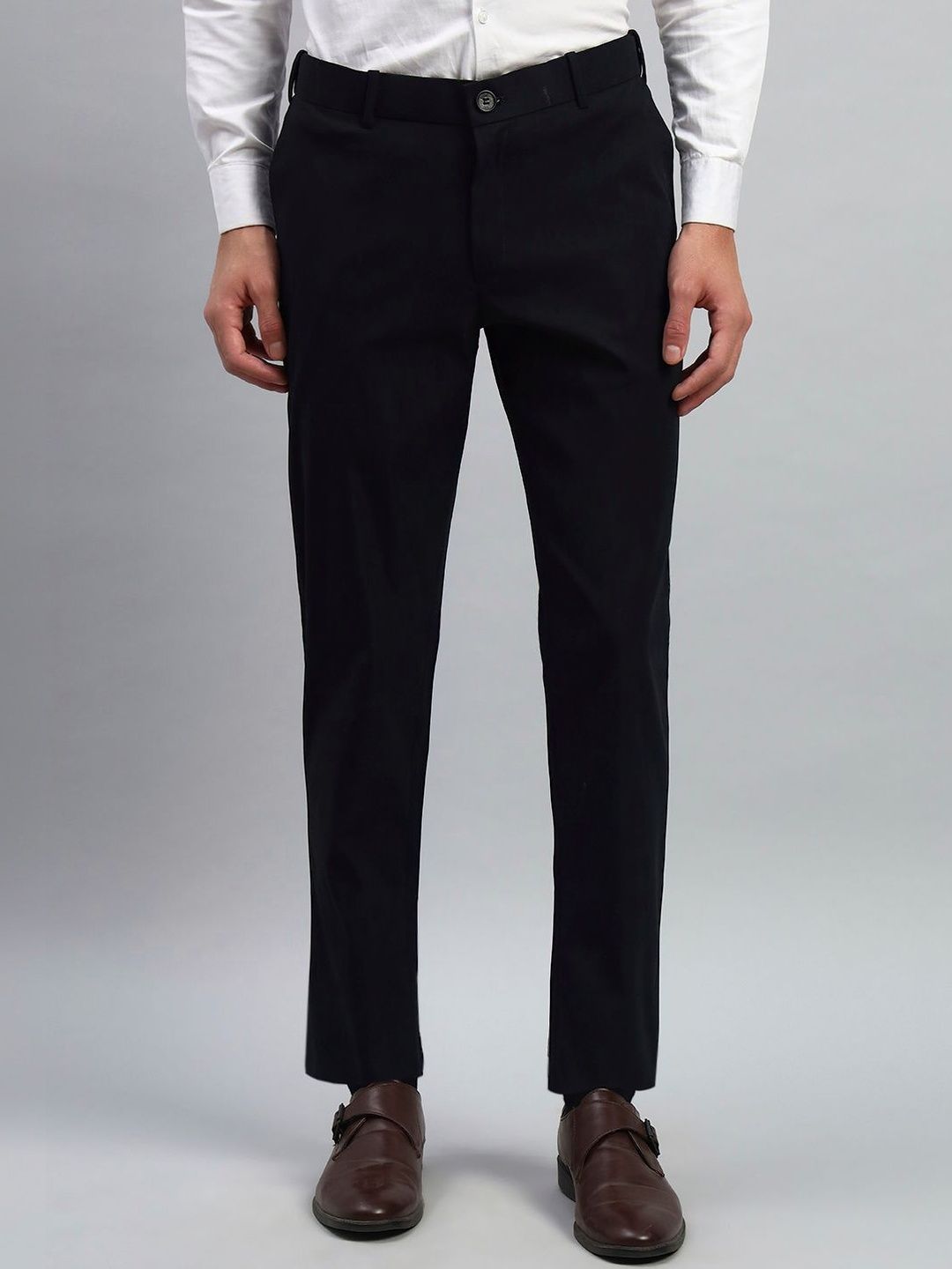 AXNIS Men Smart Slim Fit Wrinkle Free Trousers