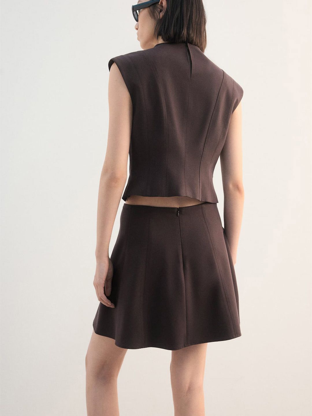 Mid-Rise Mini Skirt with Seam Detail