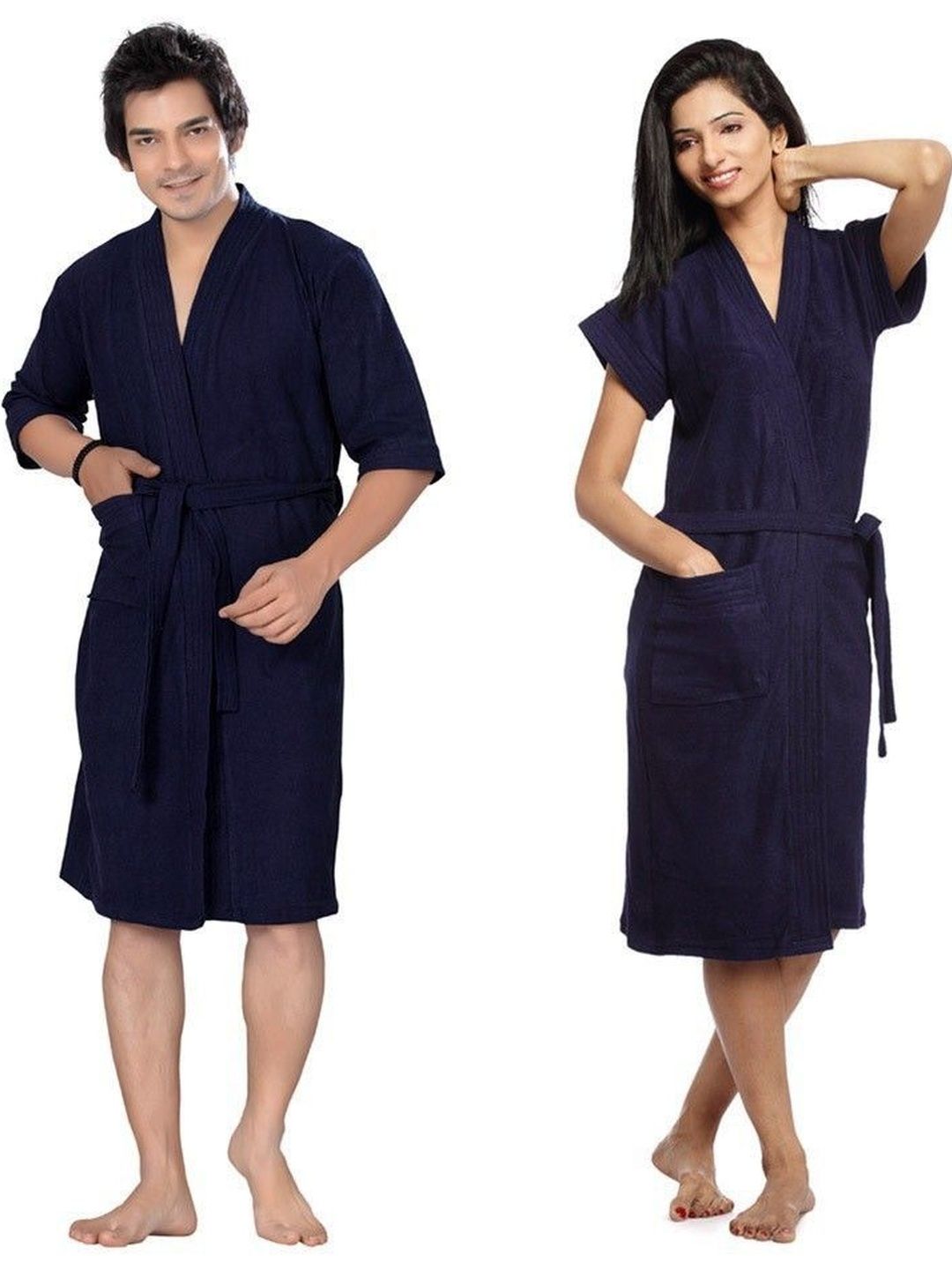 FeelBlue Pack Of 2 Shawl Collar Bath Robe