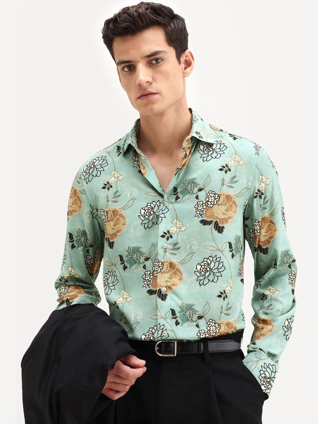 RARE RABBIT Nord Dusky Floral Viscose Rayon Long Sleeves Shirt