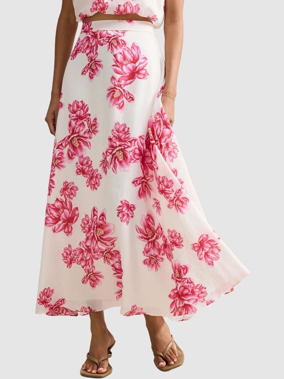 Printed Flared Midi Skirts