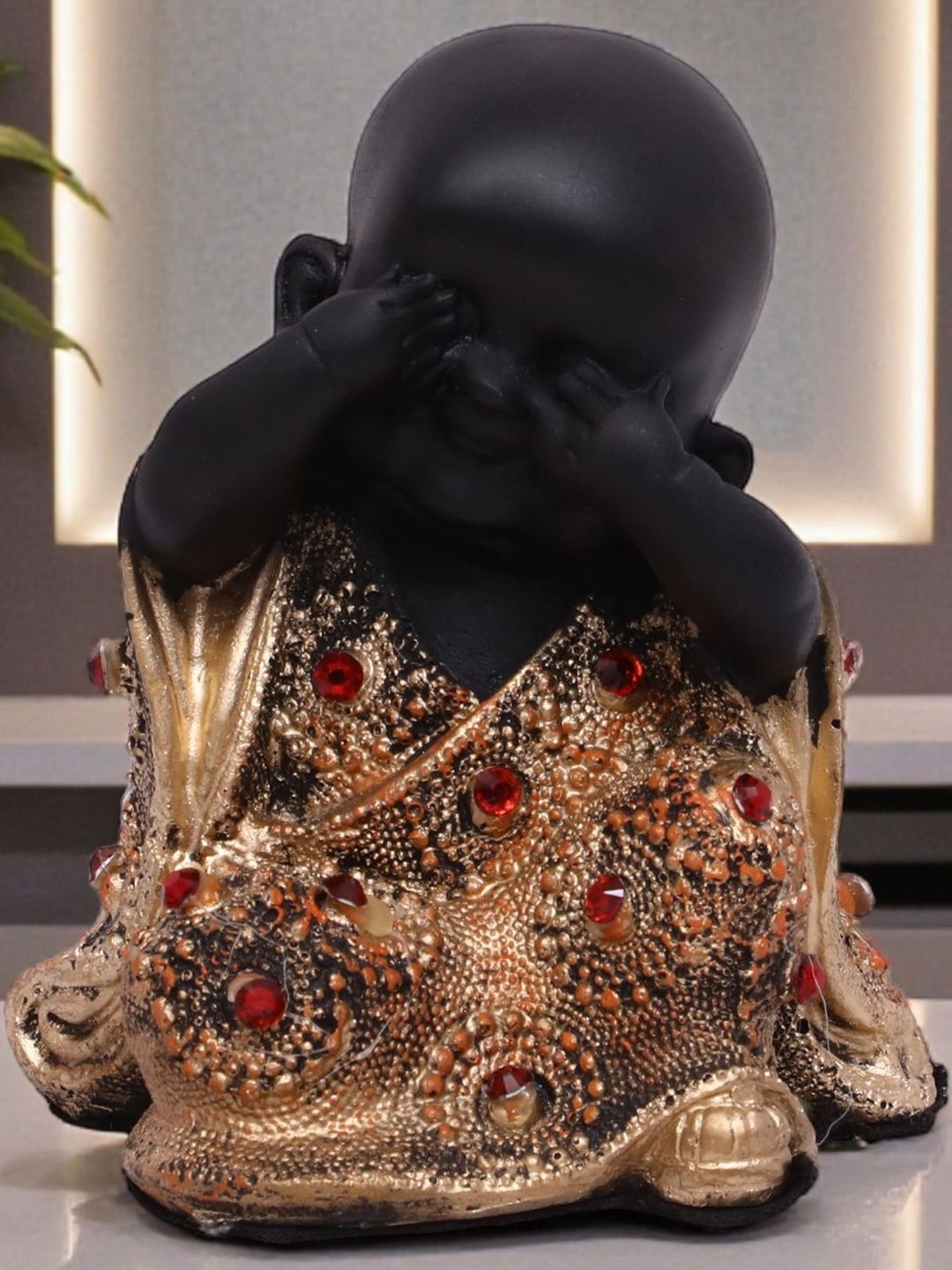 vedas Black Buddha Figurine Showpiece