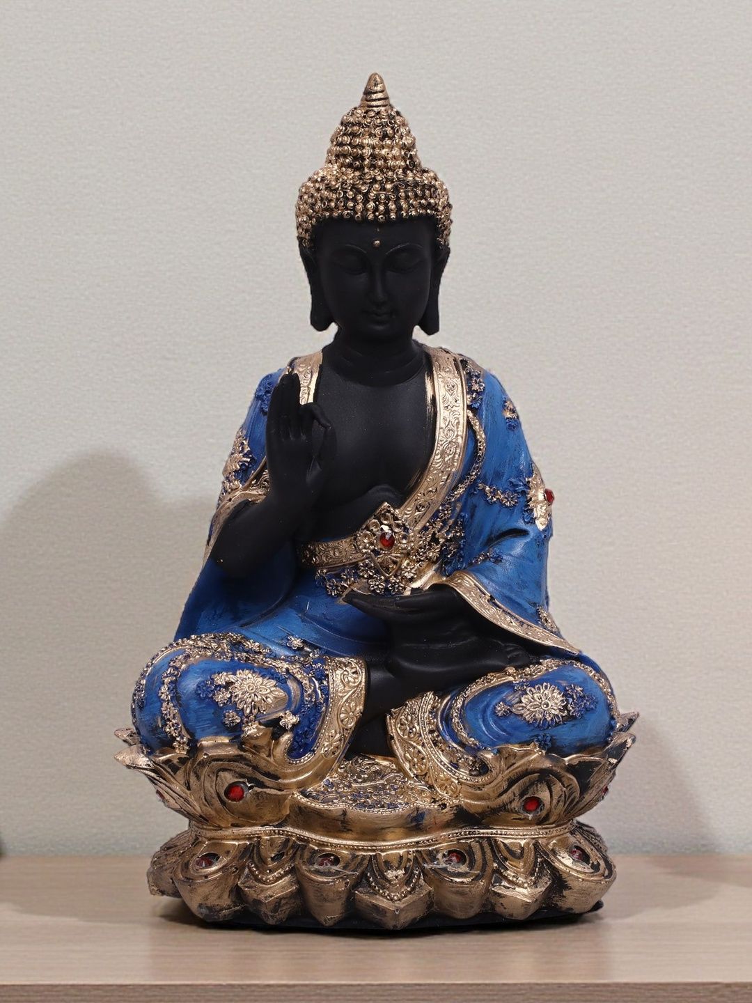 vedas Gold-Toned Buddha Figurine Showpiece