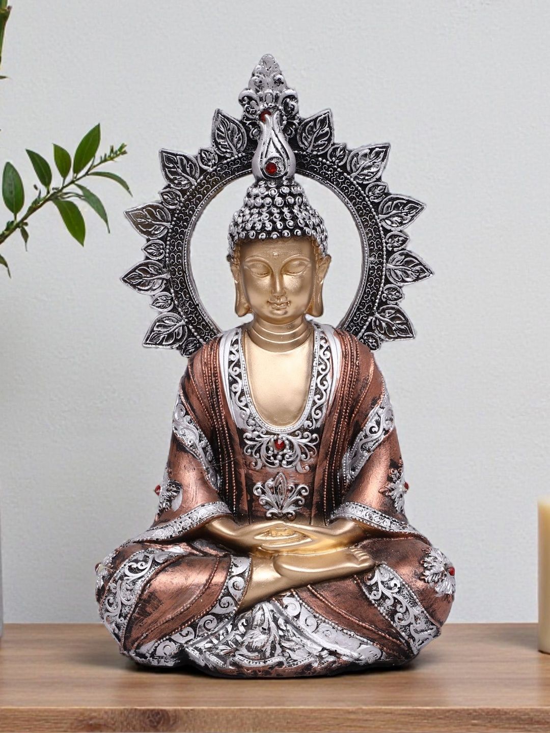 vedas Grey Buddha Figurine Showpiece