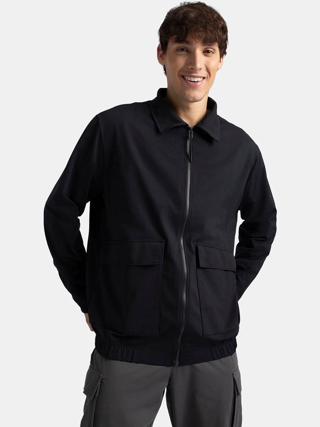 Jockey Groove Microfiber Fabric 4 Pocket Full Sleeves Full Zip Closure Shacket - MZ17
