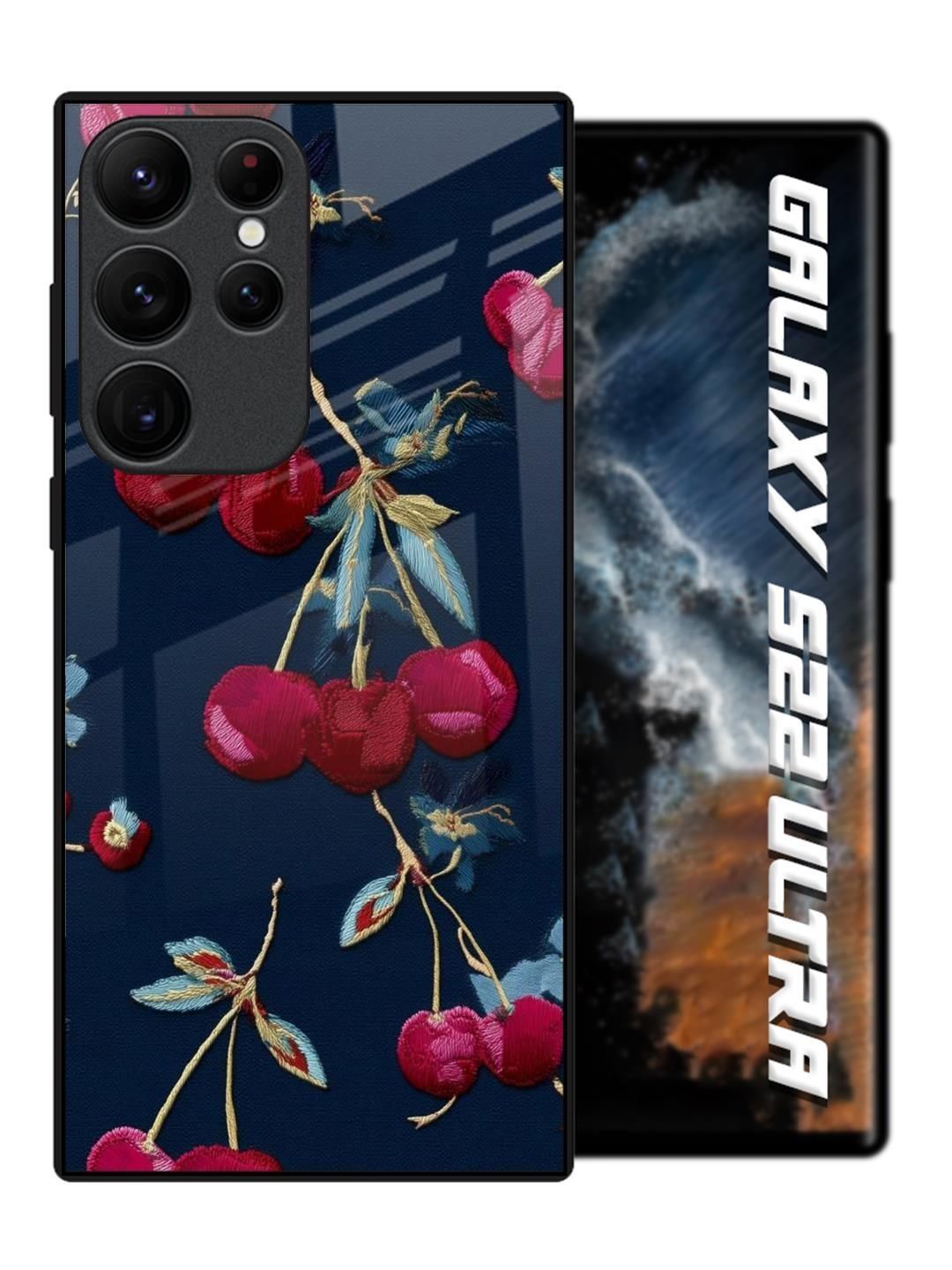QRIOH Floral Printed Samsung Galaxy S22 Ultra Back Case Mobile Accessories