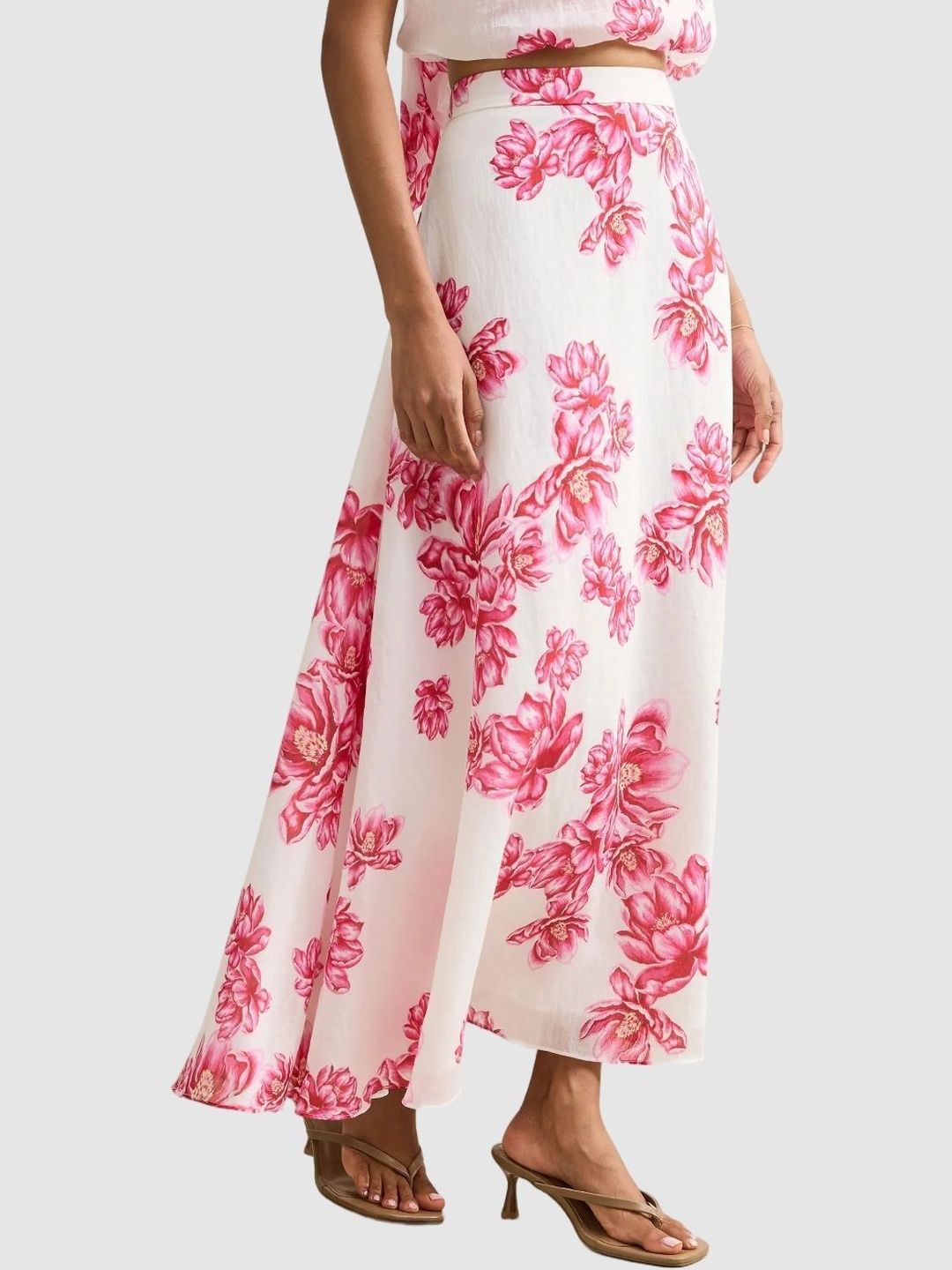 Printed Flared Midi Skirts