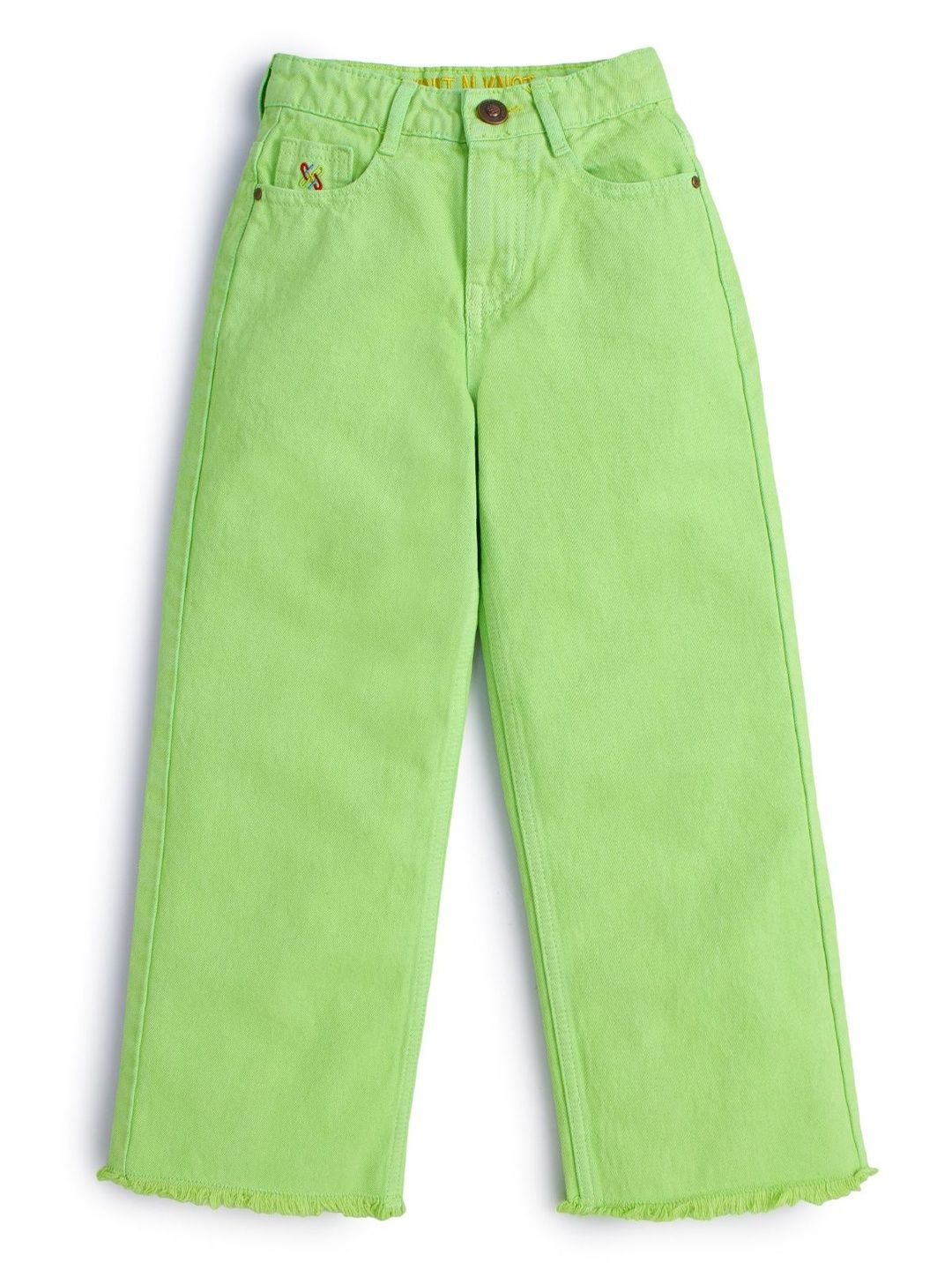 Knit N Knot Girls Wide Leg High-Rise Jeans