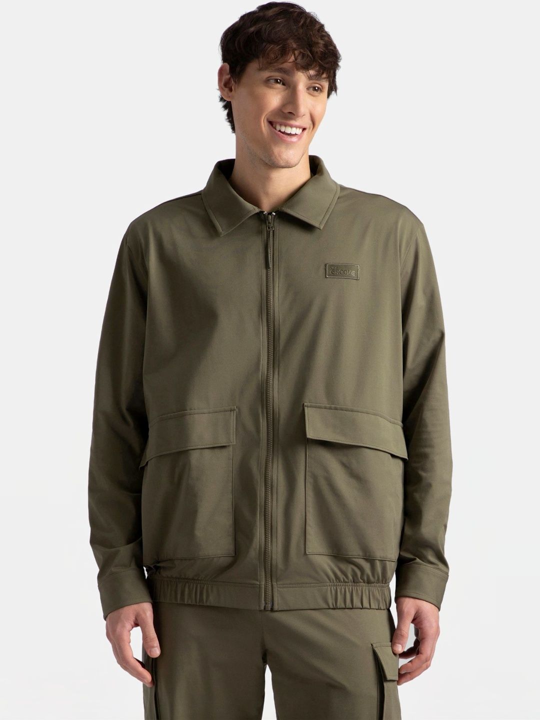 Jockey Groove Microfiber Fabric 4 Pocket Full Sleeves Full Zip Closure Shacket - MZ17