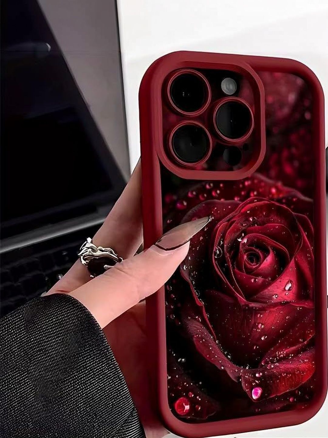CASE CREATION Floral Printed iPhone 15 Pro Max Back Case Mobile Accessories