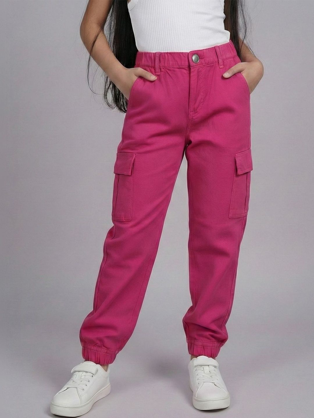 GUTI Girls Flared Mid-Rise Stretchable Jeans
