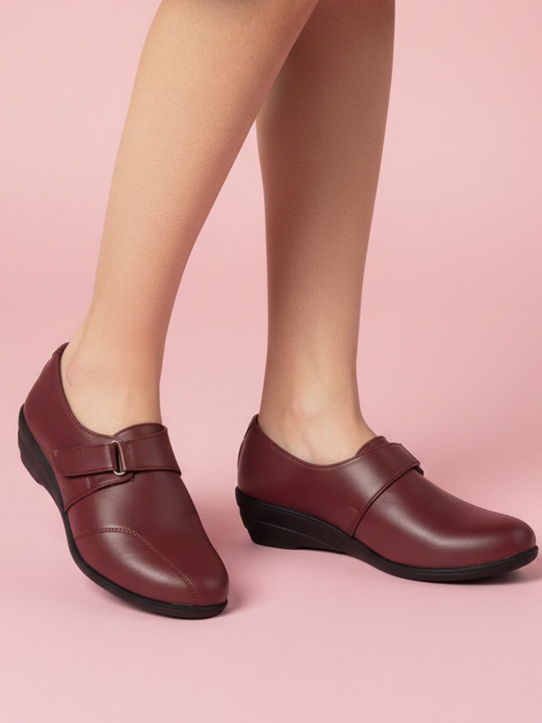 FAUSTO FAUSTO PU Wedge Pumps with Buckles