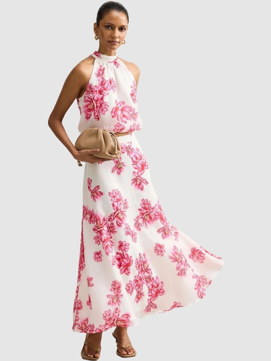 Printed Flared Midi Skirts
