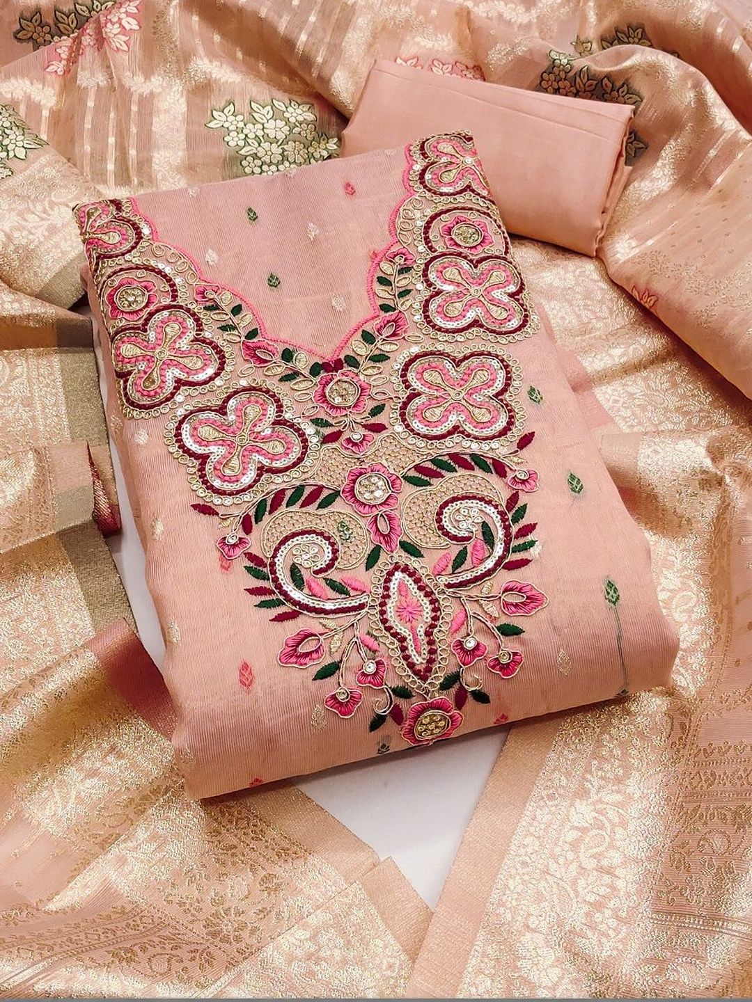 DWIJA FASHION Embroidered Unstitched Dress Material