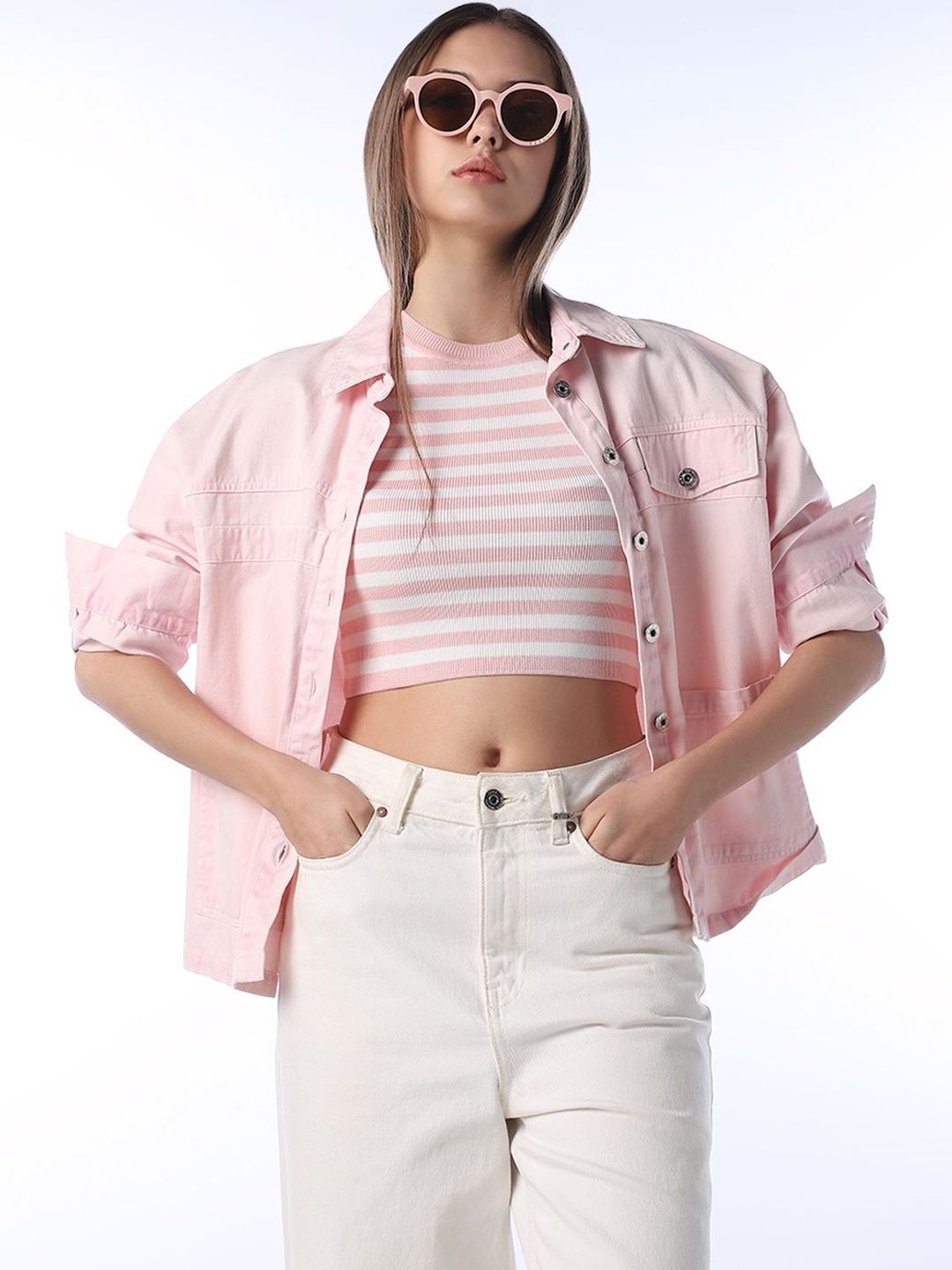 ONLY ONLY Striped Crop Top