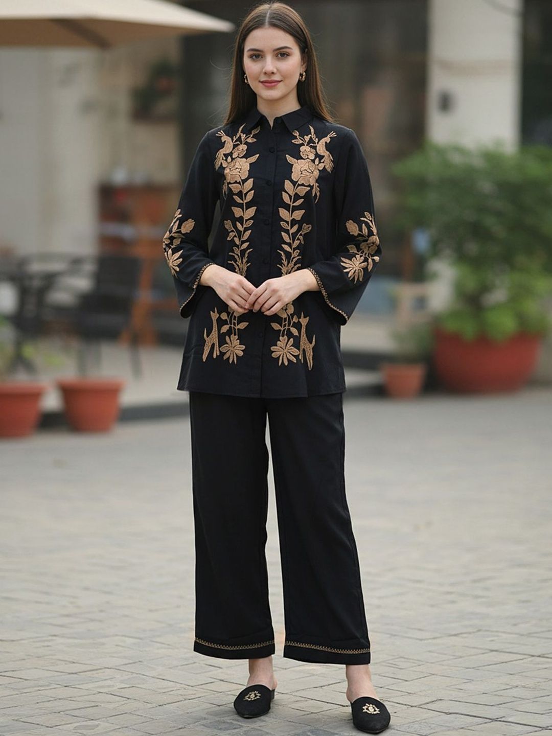 Shirt With Trousers Co-Ords Zolo Label Embroidered Shirt With Trousers Co-Ords