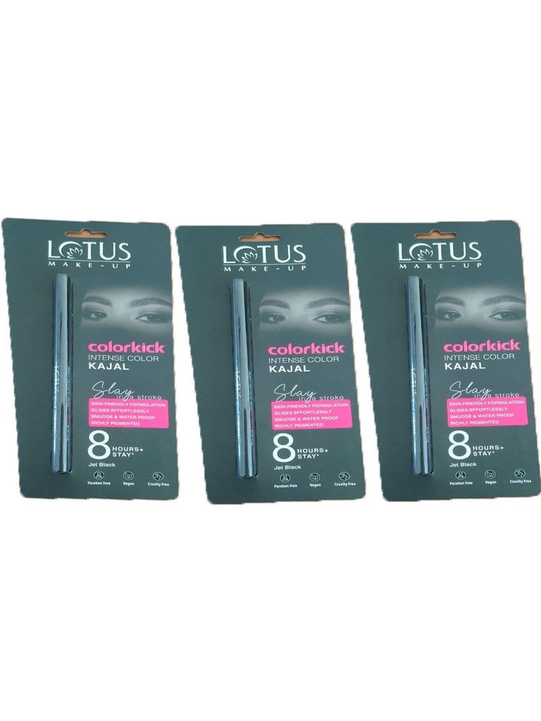 LOTUS Make-up LOTUS Make-up Set Of 3 ColorKick Intense Color Kajal - 0.35 g Each - Black