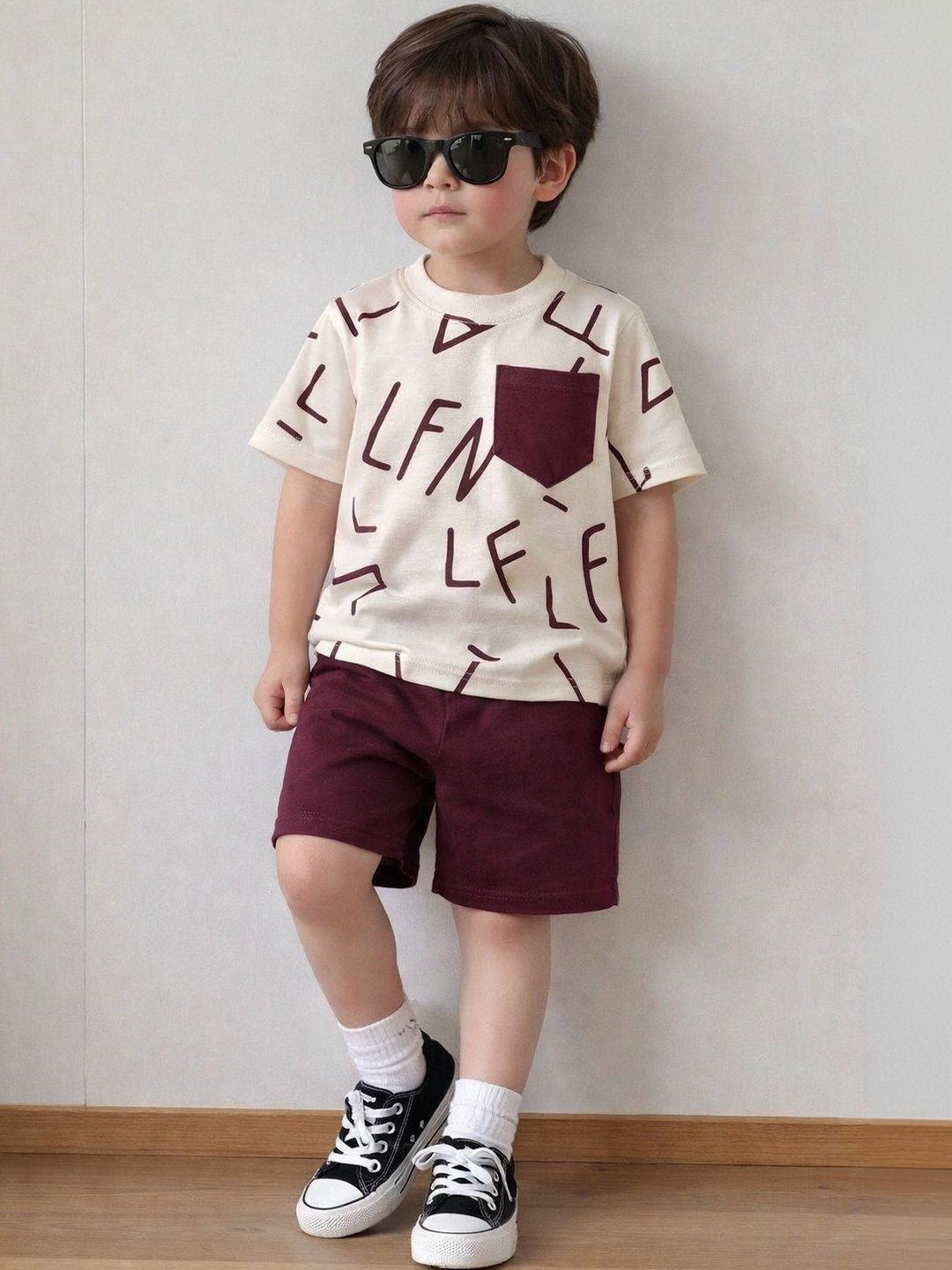 BAESD Unisex Kids Printed T-shirt with Shorts