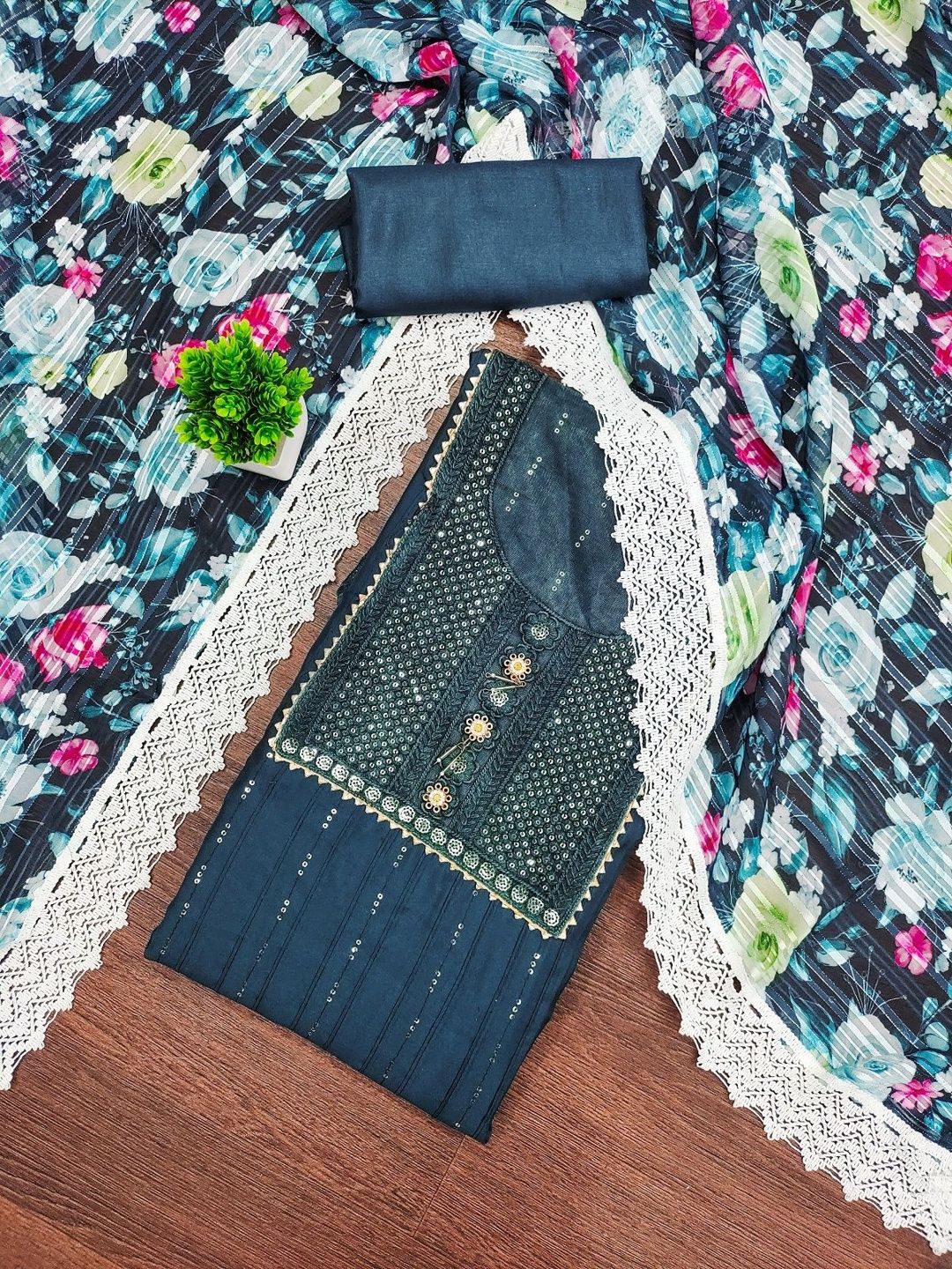 DWIJA FASHION Embroidered Unstitched Dress Material