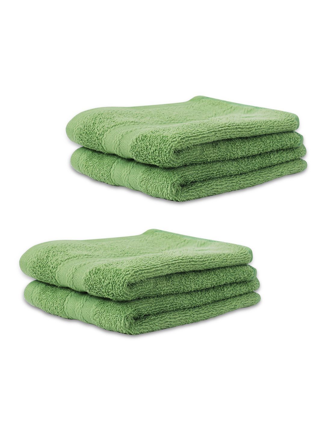 Layers Layers Green 4-Pcs Pure Cotton 380 GSM Hand Towel