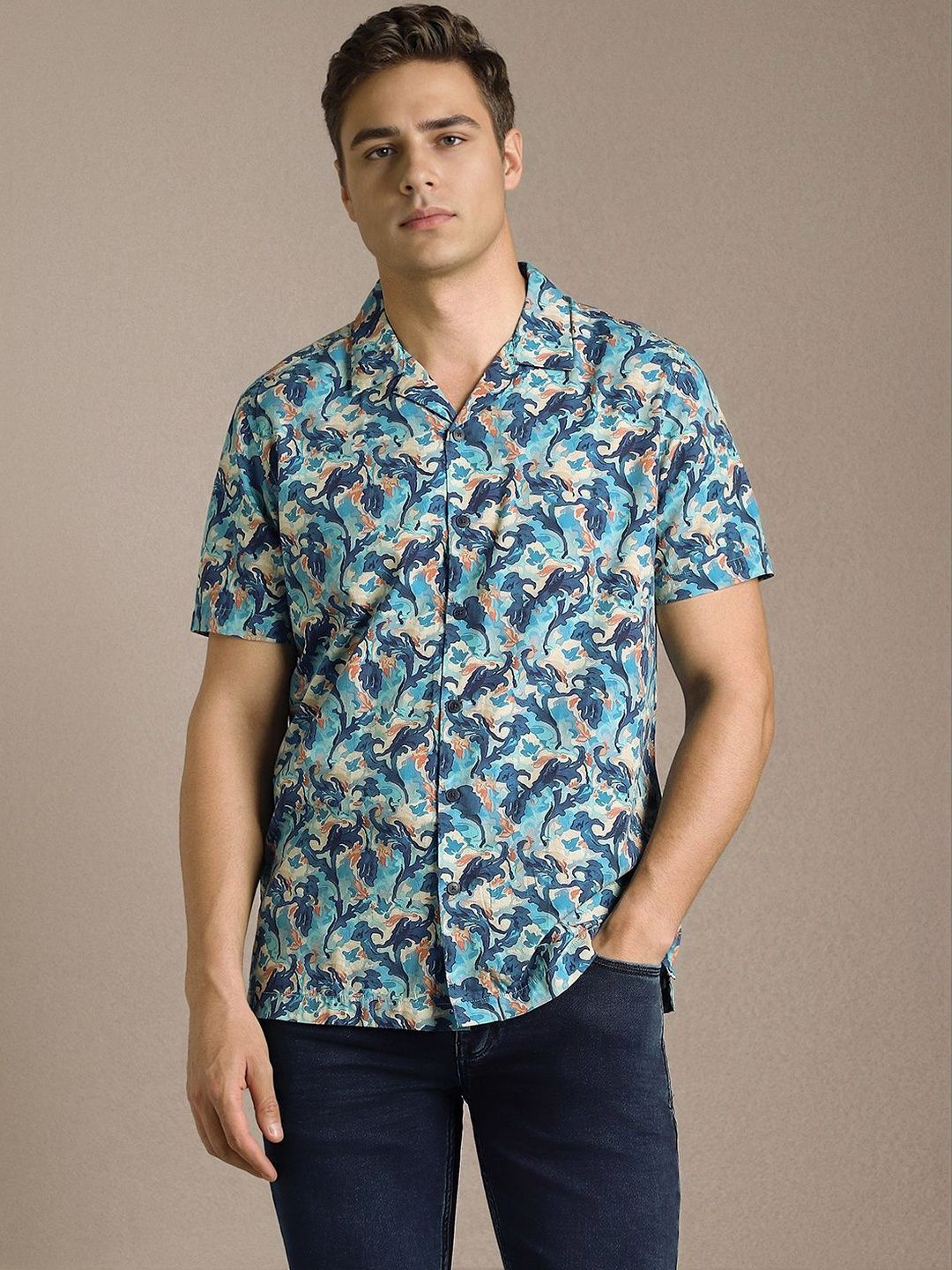 Louis Philippe Jeans Louis Philippe Jeans Men Slim Fit Printed Casual Shirt