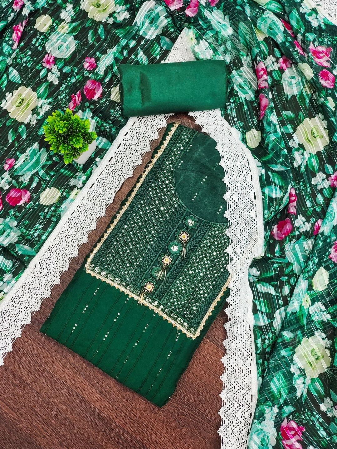 DWIJA FASHION Embroidered Unstitched Dress Material