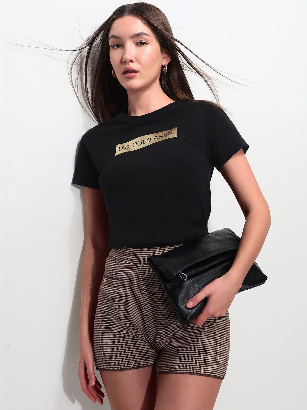 U.S. Polo Assn. Women U.S. Polo Assn. Women Women Brand Logo Printed T-shirt