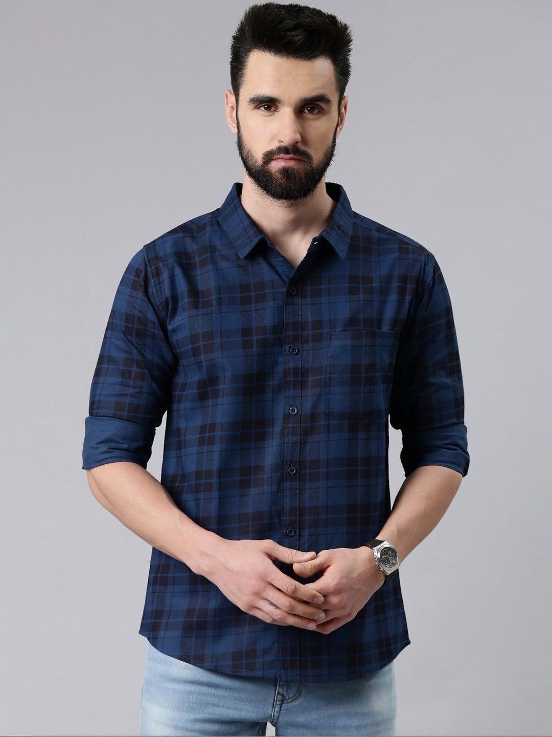Metronaut Men Tartan Checks Checked Casual Shirt