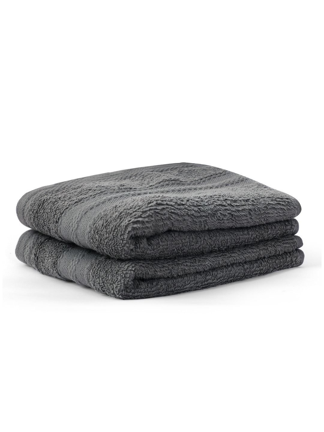 Layers Layers Grey 2-Pcs Pure Cotton 450 GSM Hand Towel
