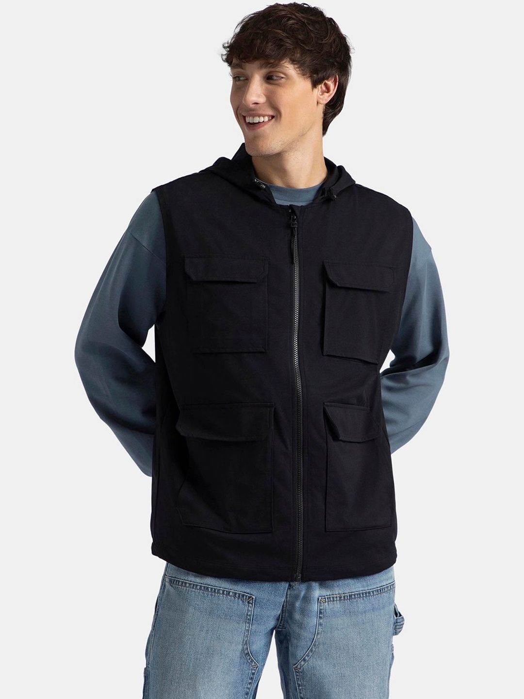 Jockey Groove Microfiber Fabric 4 Pocket Full Zip Closure Shacket - MZ19