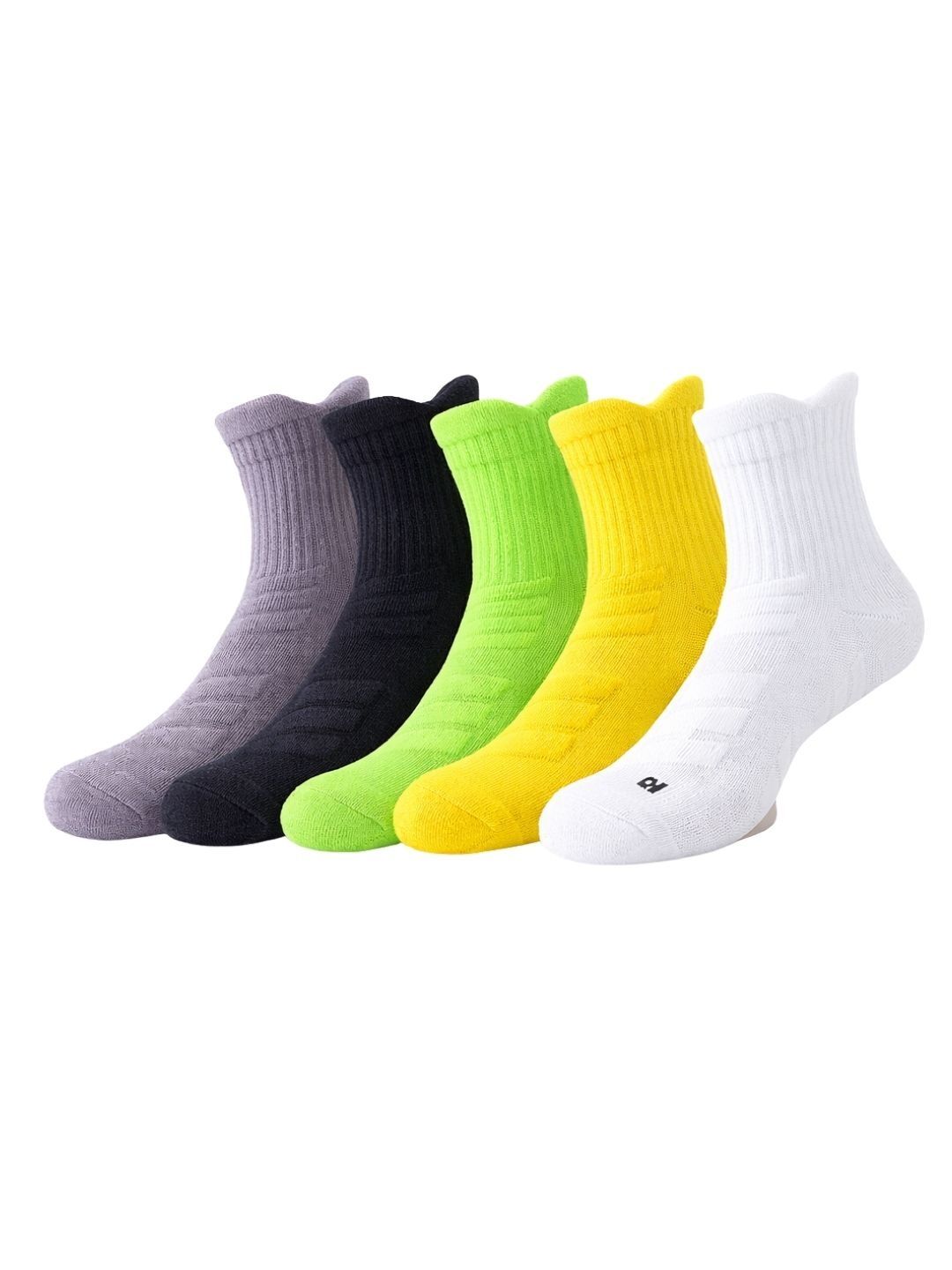 iSWEVEN Unisex Pack of 5 Cotton Blend Patterned Ankle Length Socks