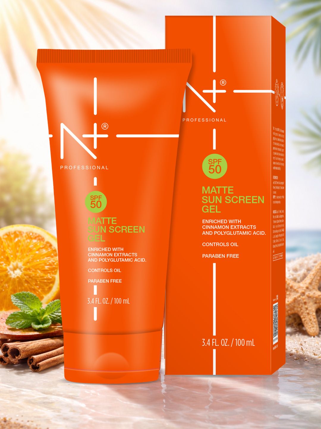 Buy N Plus Professional Matte Sun Screen Gel SPF 50 With Cinnamon