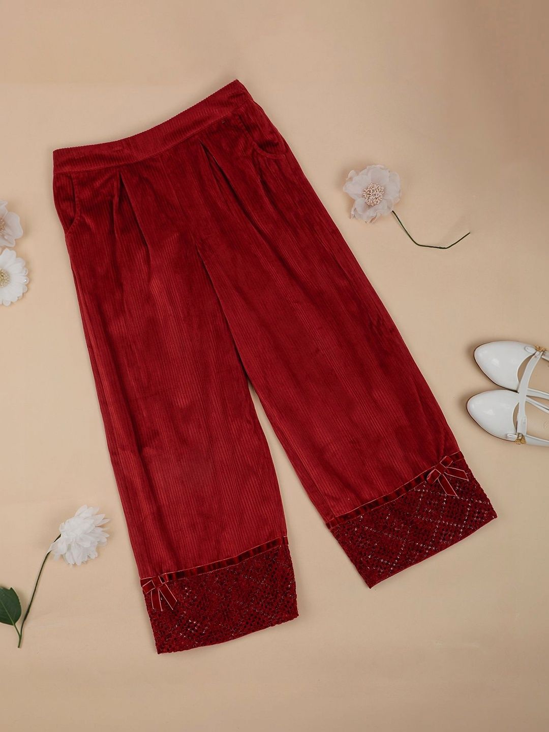 FOREVER FRIDAY Girls Relaxed Pleated Trousers