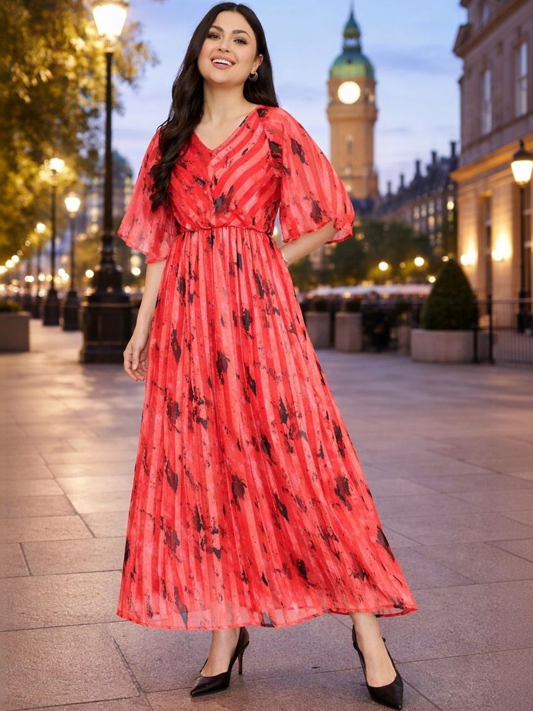 dressberry women long sleeves wrap maxi dress by myntra reviews Buy DressBerry Printed Wrap Tie-Up Maxi Dress - Dresses for Women 32522790