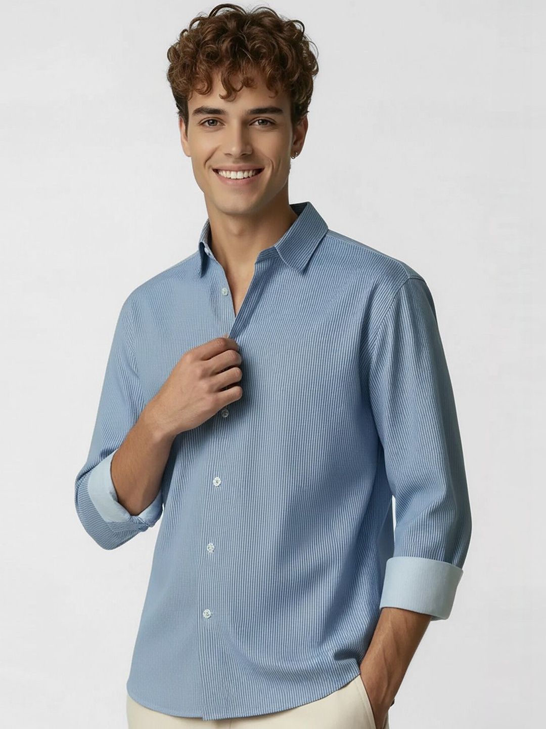 glitchez Men Standard Striped Casual Shirt