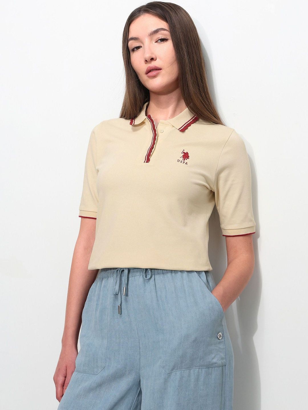 Brand Logo Polo Collar T-shirt