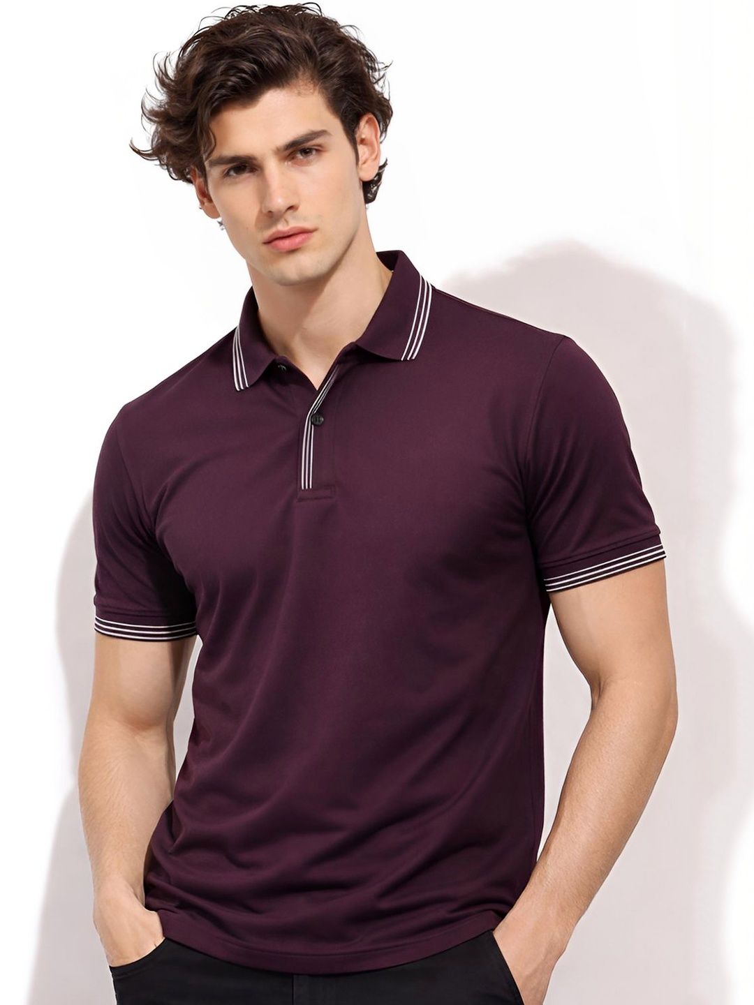 ADRO Men Polo Collar T-shirt