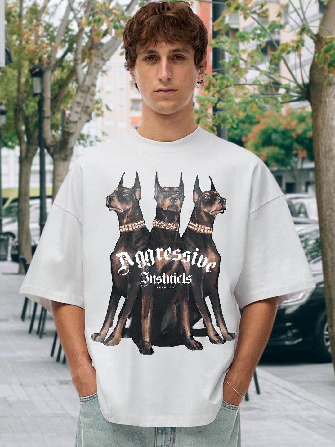 PRONK Men Aggressive Instincts Graphic T-shirt
