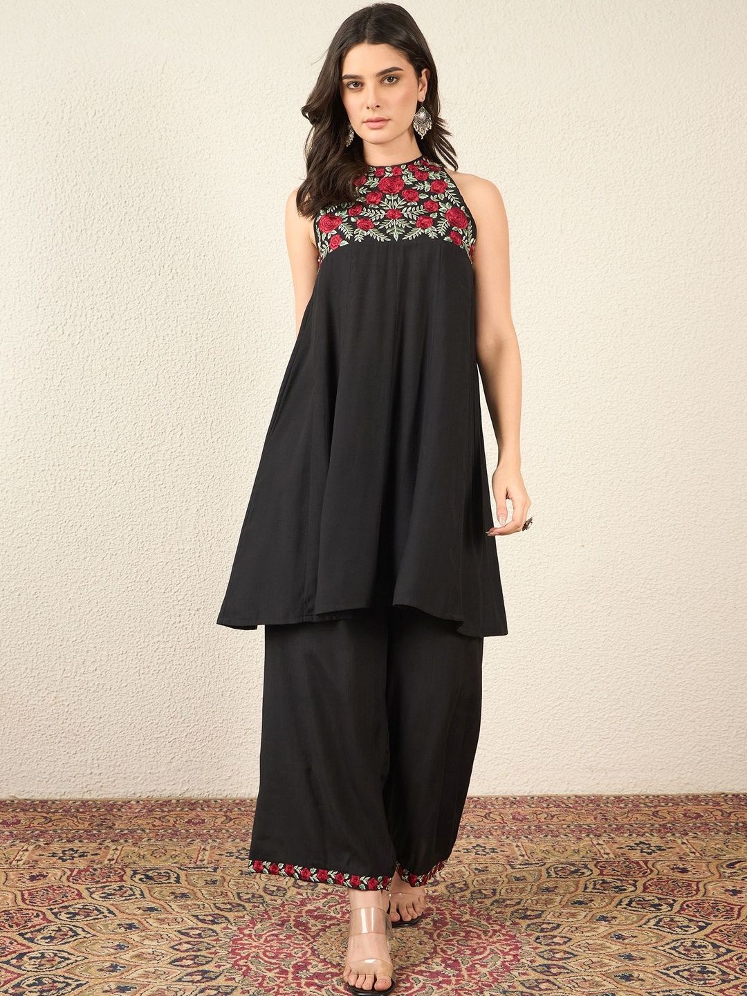 Anouk Embroidered Tunic With Palazzos Co-Ords