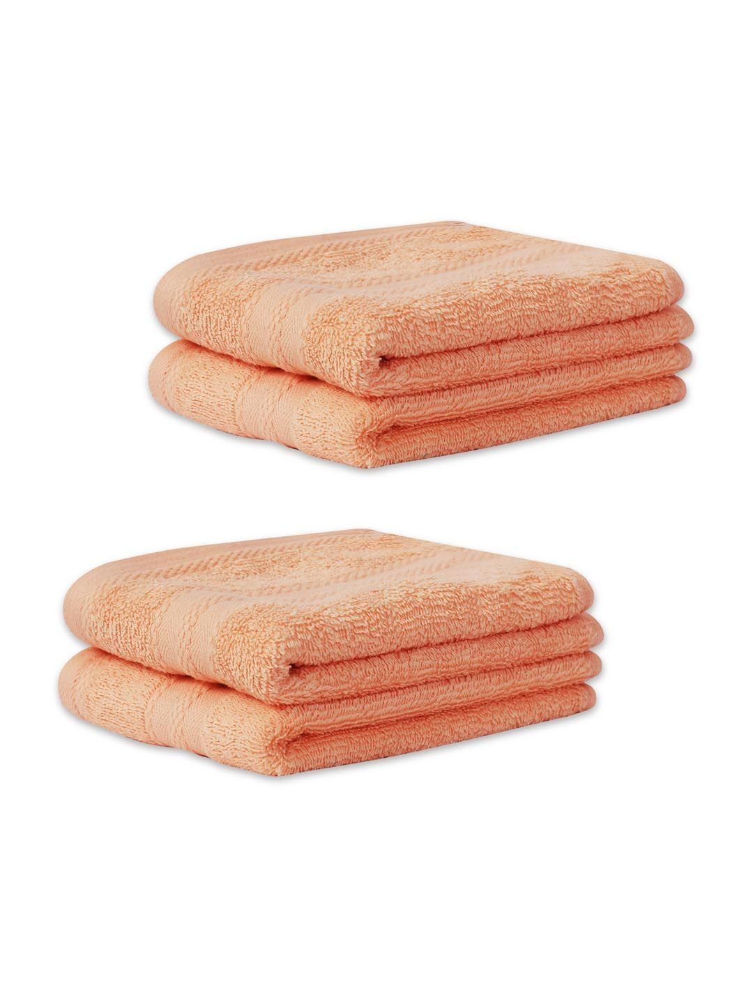 Layers Layers Peach 4-Pcs Pure Cotton 450 GSM Hand Towel