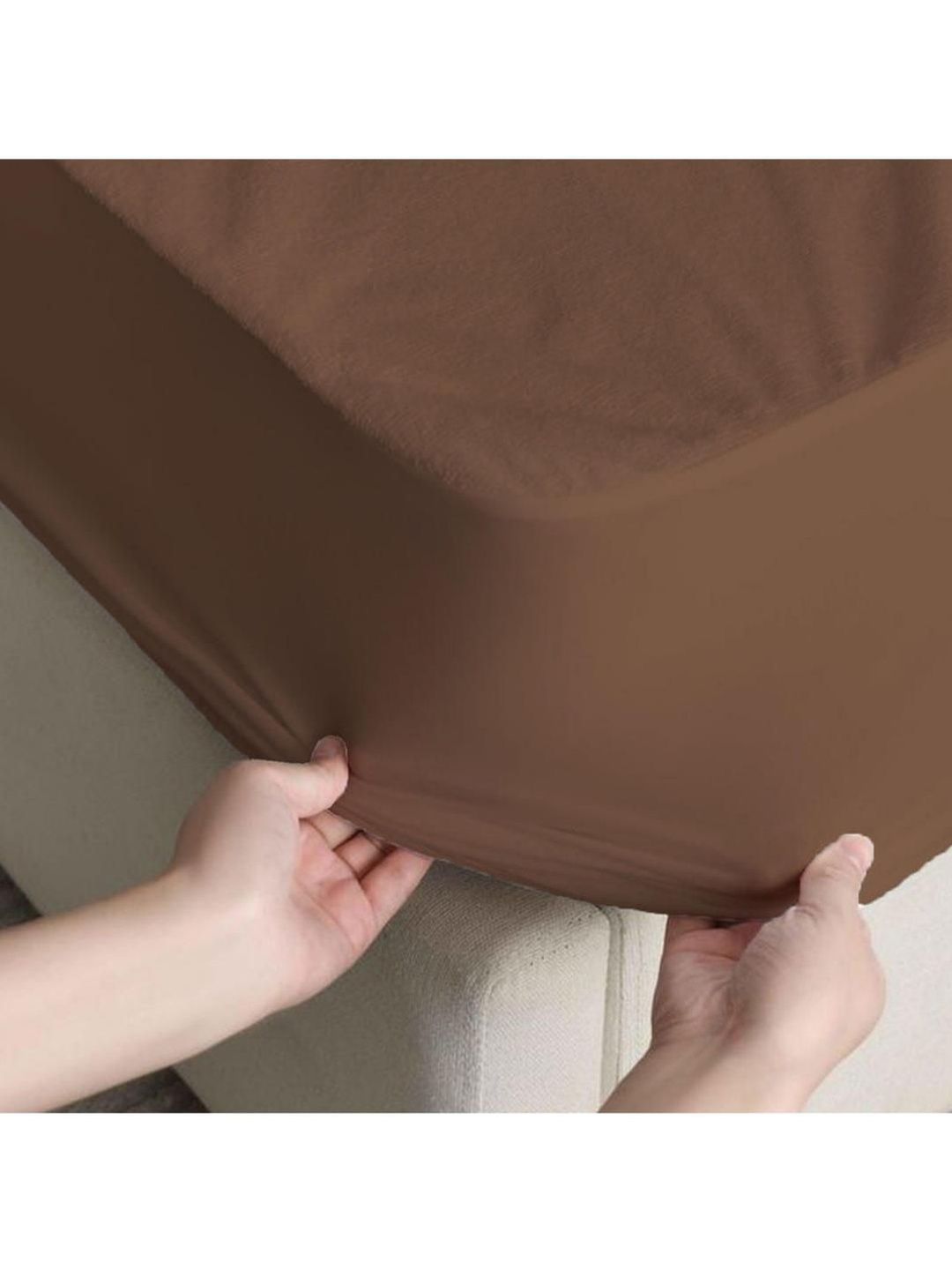 Furnish Factory Furnish Factory Brown Terry Breathable Mattress Protector