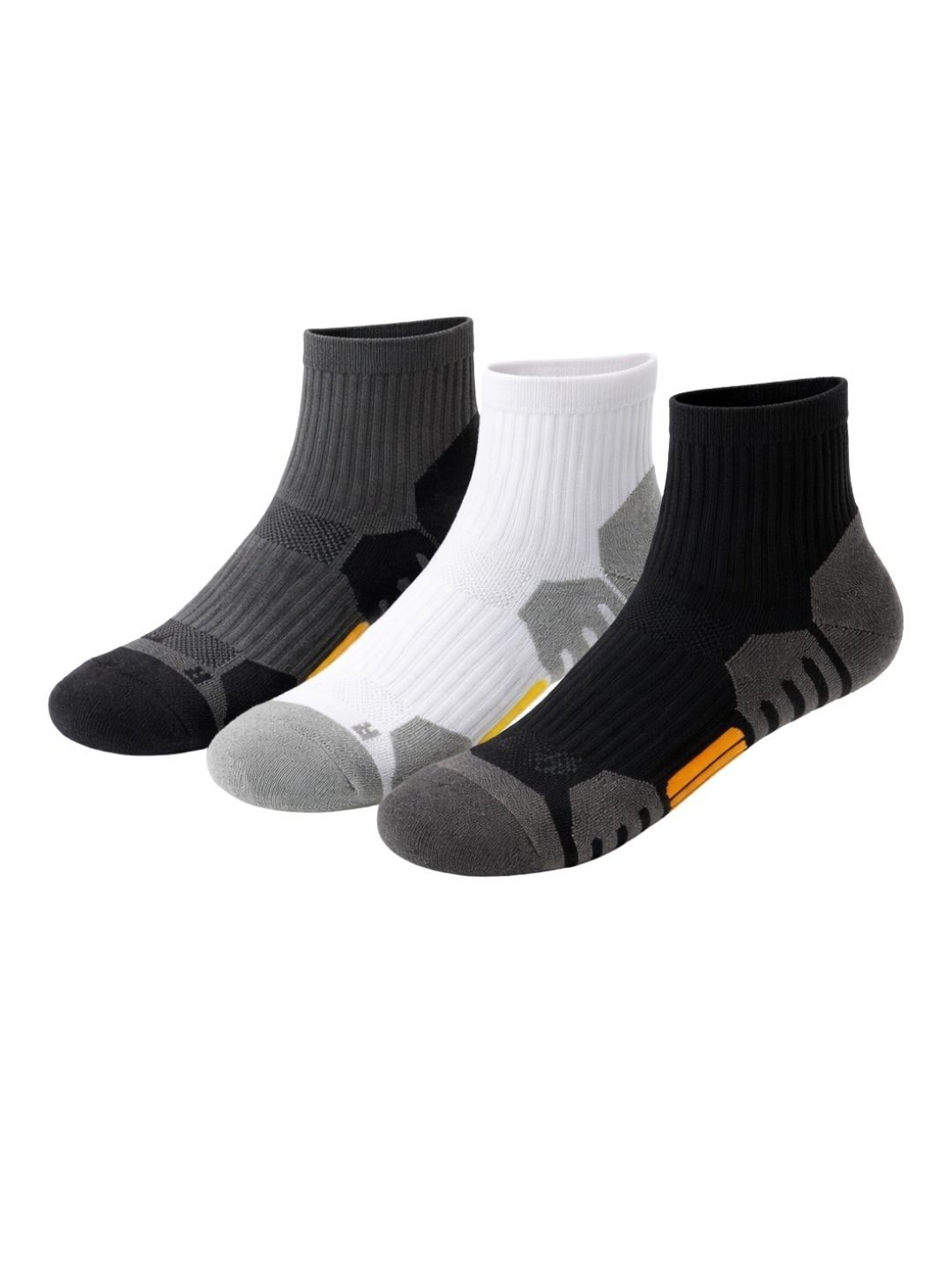 iSWEVEN Unisex Pack of 3 Cotton Blend Patterned Above Ankle Socks