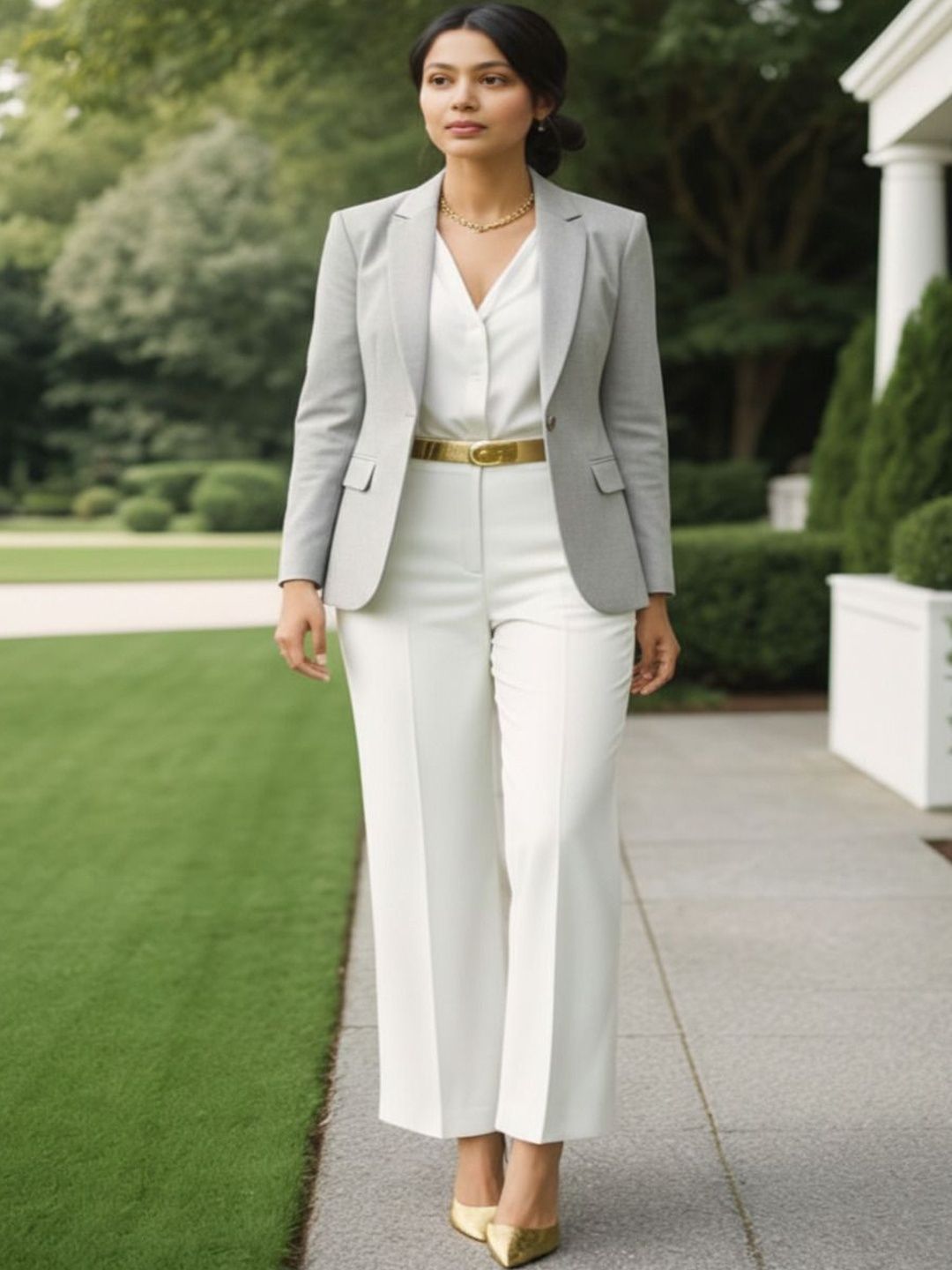 THE FASHION HUB Notched Lapel Single-Breasted Casual Blazers