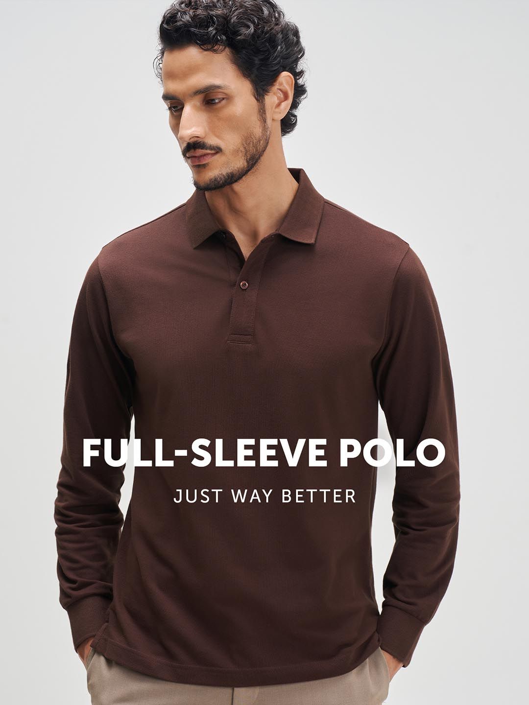Buy XYXX Men Solid Full Sleeve Polo Collar T-Shirt - Tshirts for