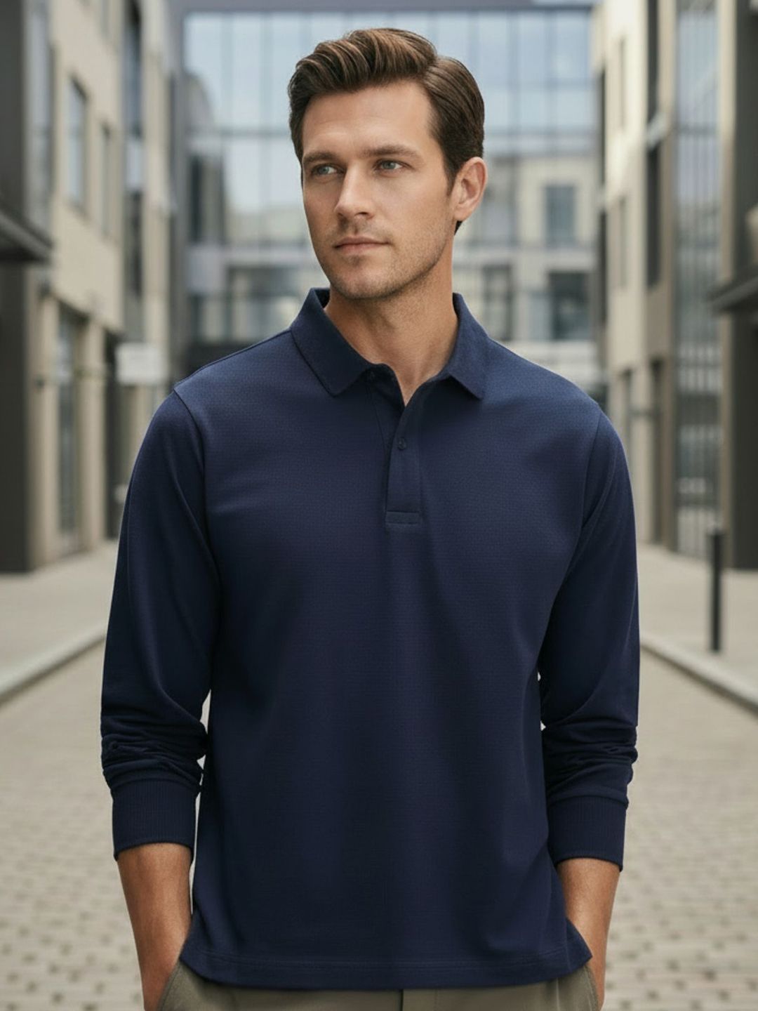 トップス MAN-TLE LongSleeve Polo sizeM Buy MANGO MAN Long Sleeve Polo Collar T-shirt - Tshirts for Men