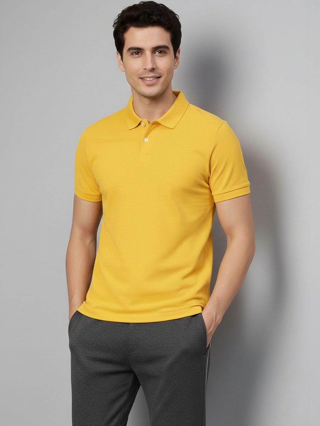 R.Code by The Roadster Life Co. Men Polo Collar T-shirt